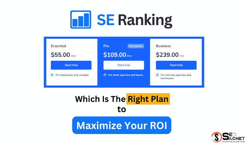 seosachet's tweet card. SE Ranking Pricing: Choose the right plan and maximize your ROI like a PRO. Unleash your website's true potential by choosing a cost effective SEO plan.