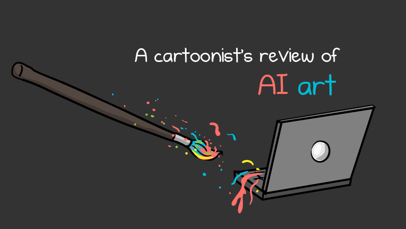 Oatmeal's tweet card. This is a comic about AI art.
