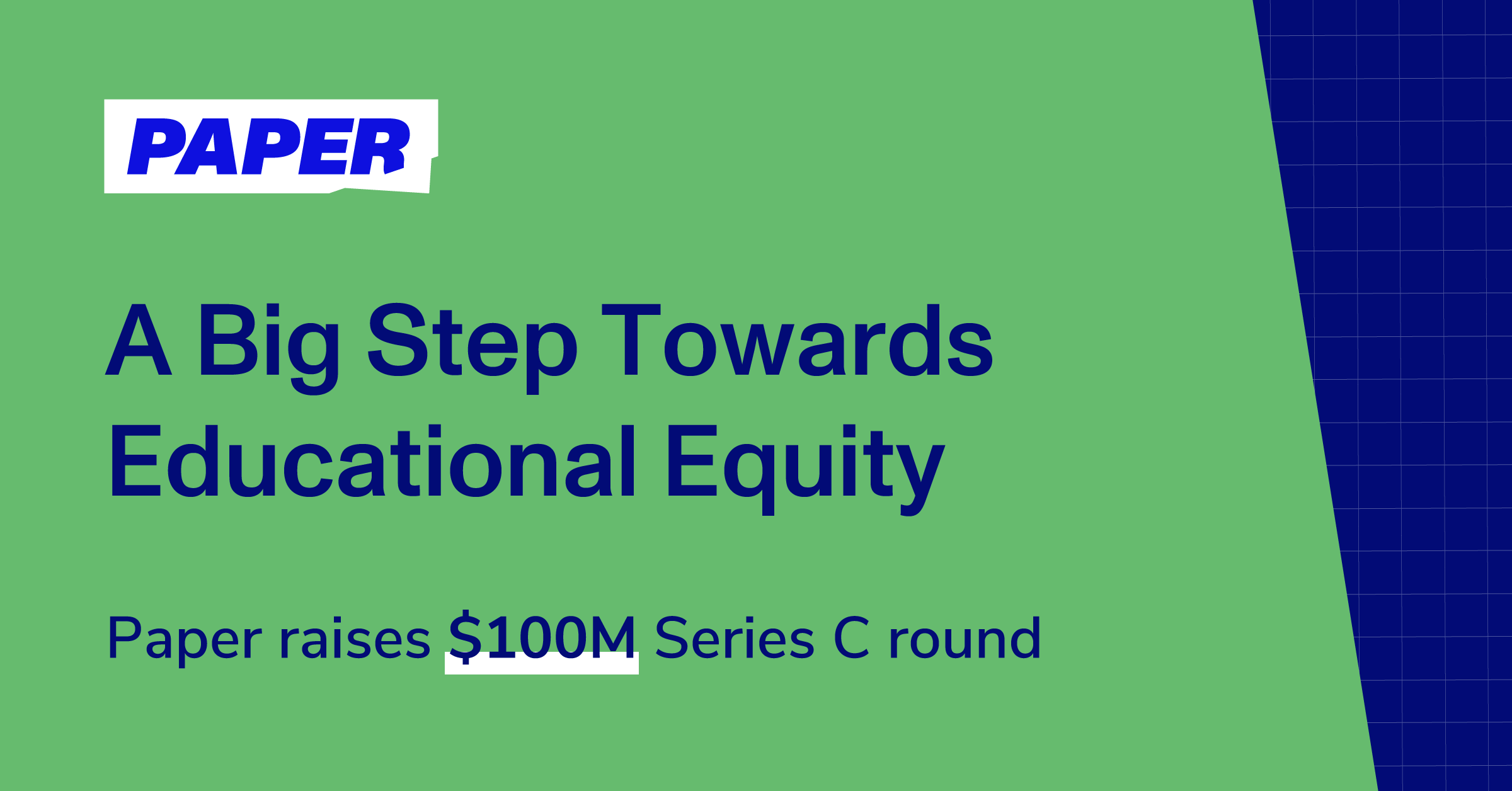 pacutler's tweet card. I’m thrilled to announce that Paper has raised a $100M Series C round, led by IVP and ongoing support from existing investors.