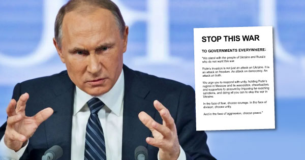 dansplaneet's tweet card. Meer dan 2 miljoen mensen over de hele wereld hebben zich al aangesloten bij deze urgente oproep tegen de oorlog. Laat je stem horen en steun de bevolking van Oekraïne!