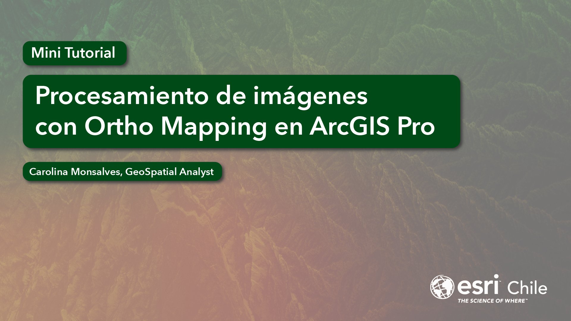 EsriChile's tweet card. Conoce cómo ortorrectificar tus imágenes con la ayuda de la herramienta Ortho Mapping en ArcGIS Pro.