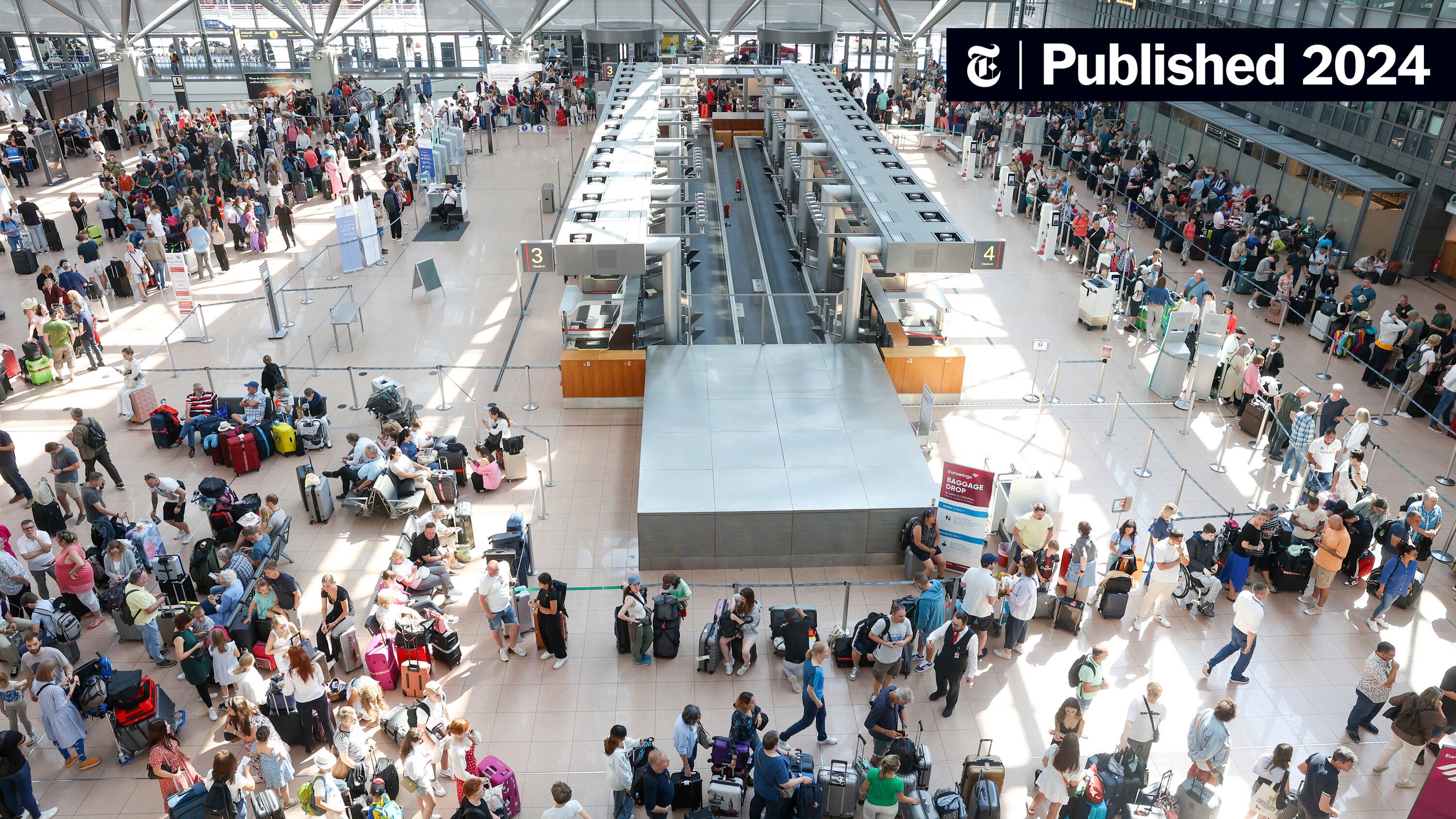 nytimes's tweet card. Airlines, hospitals and people’s computers were affected after CrowdStrike, a cybersecurity company, sent out a flawed software update.