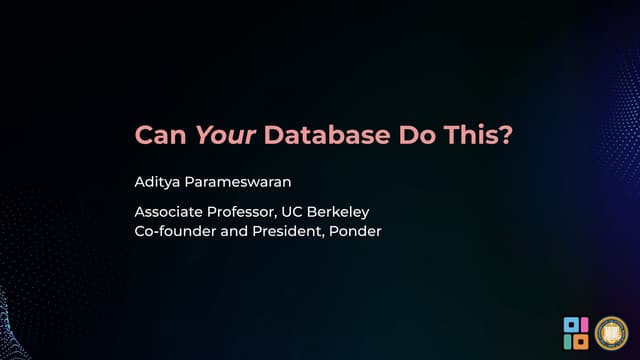 adityagp's tweet card. Can Your Database Do this?