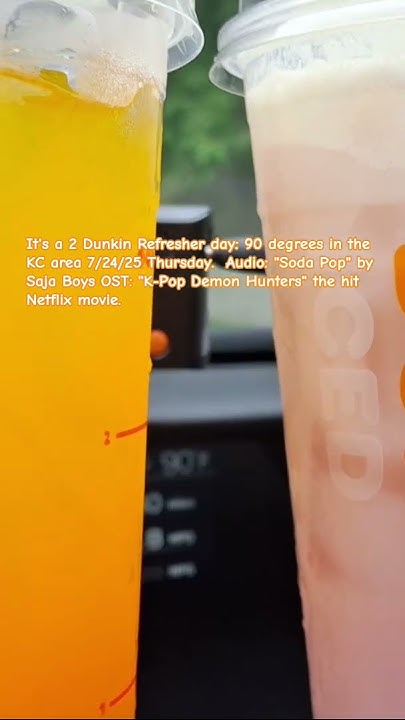 MarijaneGreen's tweet card. Dunkin stop: A 2 Refresher day: 90 degrees in the KC area. 7/24/25...