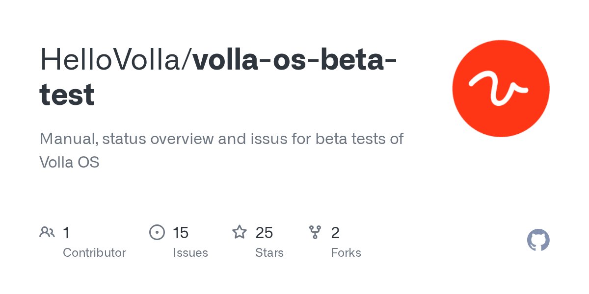 LinuxSmartphone's tweet card. Manual, status overview and issus for beta tests of Volla OS - HelloVolla/volla-os-beta-test