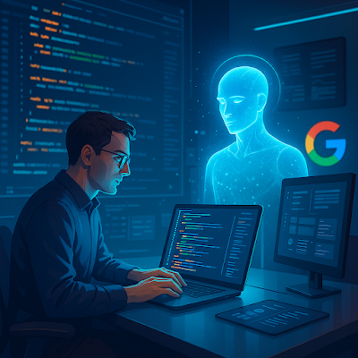 CodeAnd_Cortex's tweet card. Google's AI-driven software development lifecycle agent promises to revolutionize development, enhance security, and optimize high CPC markets.