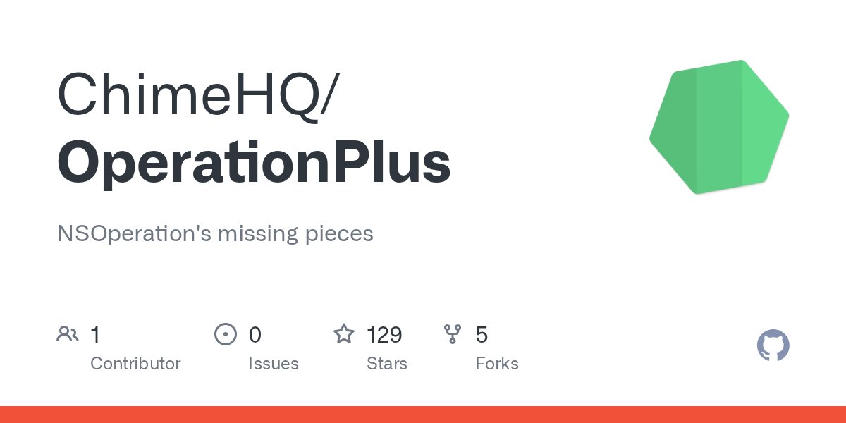 mattie's tweet card. NSOperation's missing pieces. Contribute to ChimeHQ/OperationPlus development by creating an account on GitHub.