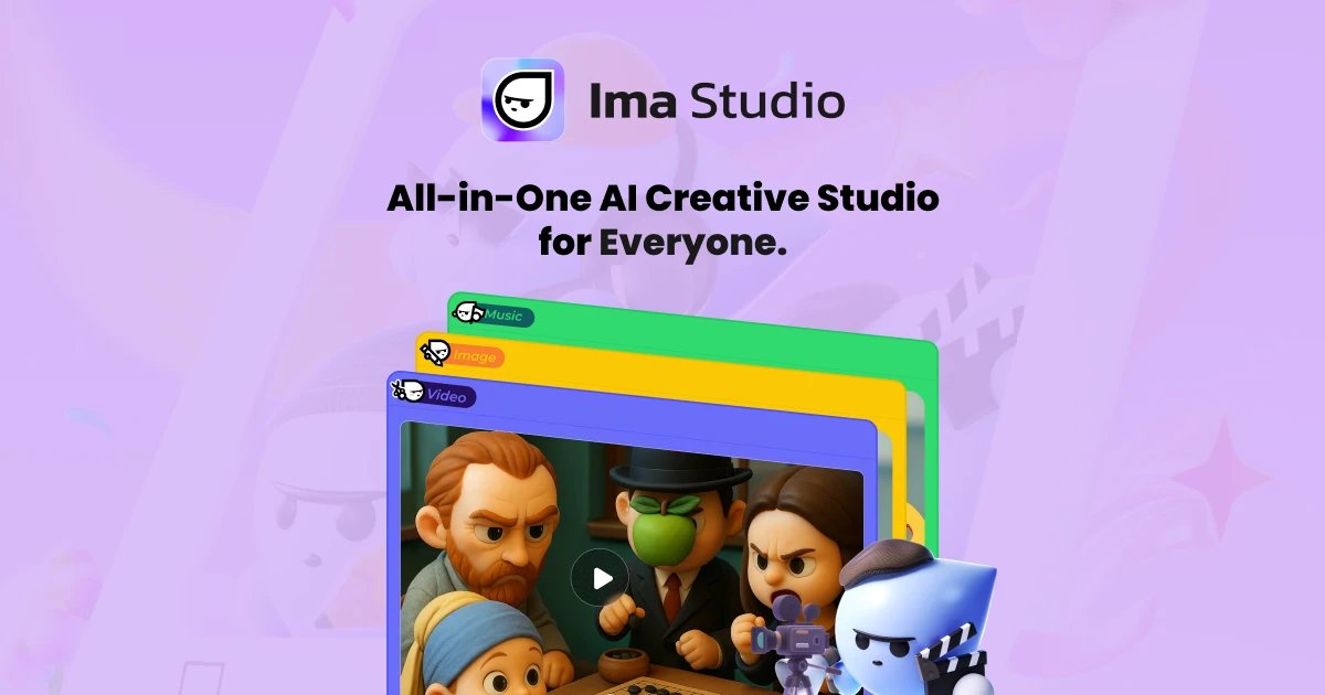 PhotoGridNews's tweet card. Ima Studio’s AI Media Agent is a multi-modal AI creation platform that empowers users to generate images, videos & audios with simple text prompts.