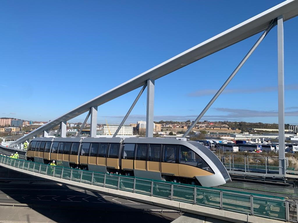 timchilestone's tweet card. Luton Airport's DART (Direct Air-Rail Transit) train from the rail station will have a soft opening on 10th March, with a full service launching from month end.