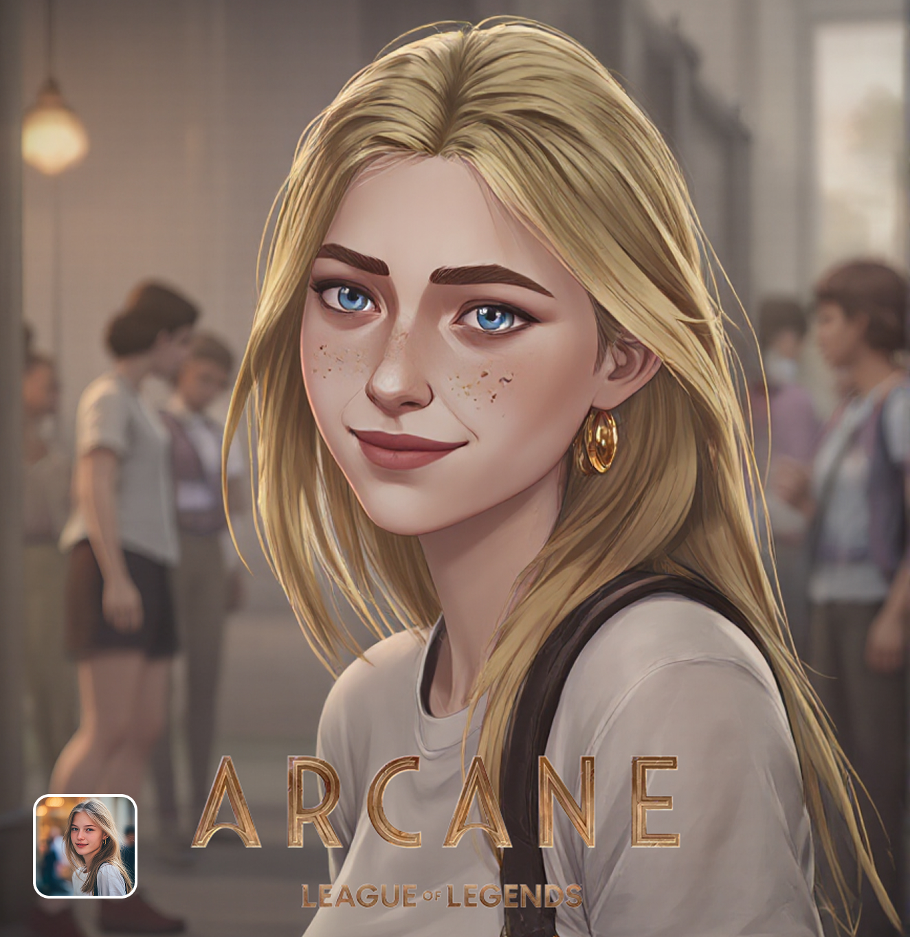 myshell_collab's tweet card. Upload your photo and let MyShell AI apply the Arcane filter for a cinematic, hand-painted look. Create dramatic and artistic visuals inspired by the Arcane universe in seconds.