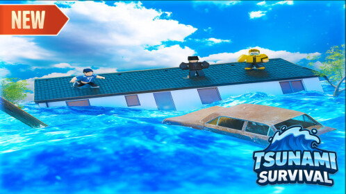 GlobalDevStudio's tweet card. 🌊 Tsunami Survival Race against nature in this epic Adventure where tsunamis crash down without warning! 🌀 Are you able to climb, dodge AND outsmart the waves before it’s too late? 🏝️ Explore...