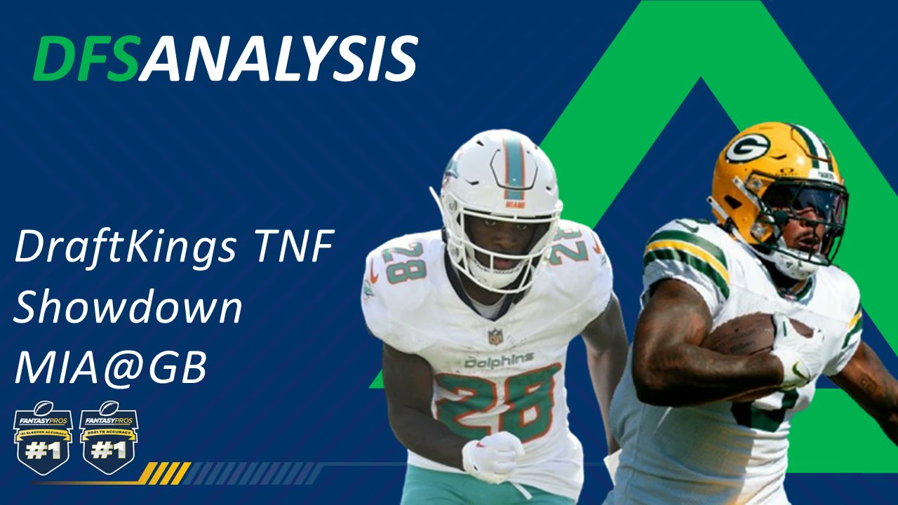 kfantasy_sports's tweet card. To end Thanksgiving in 2024, we have our last DraftKings showdown slate of Miami @Green Bay. Whether you’re slotting in Tyreek Hill as your captain or hunting for value plays like Tucker Kraft, this...