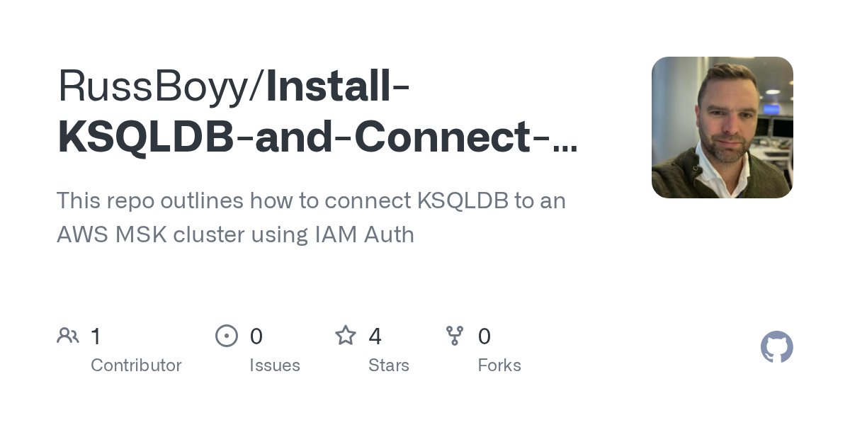 awsanalytics's tweet card. This repo outlines how to connect KSQLDB to an AWS MSK cluster using IAM Auth - RussBoyy/Install-KSQLDB-and-Connect-to-AWS-MSK