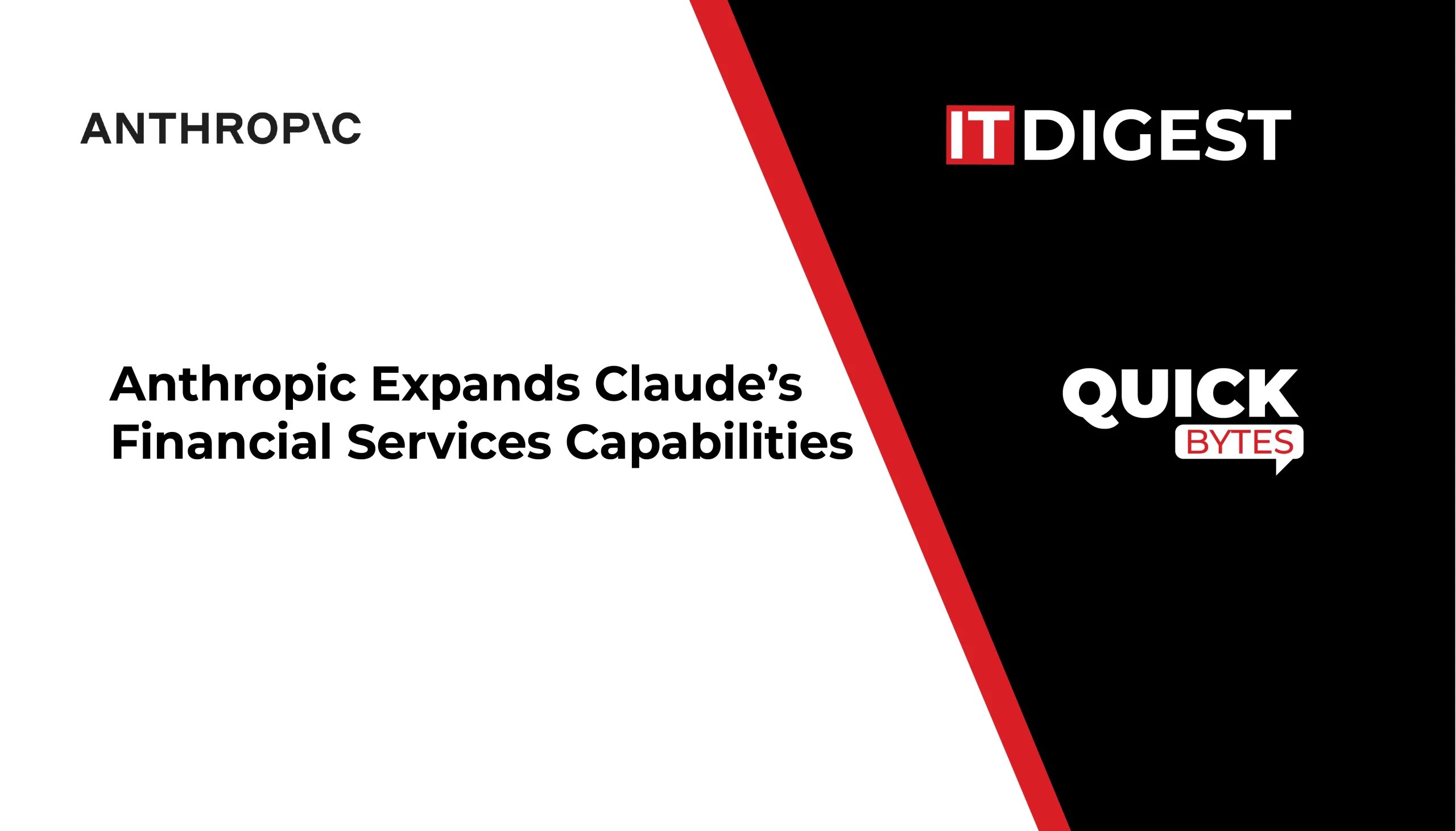 ITDigestmag's tweet card. Anthropic expands its Claude AI for financial services with an Excel add-in, real-time market data connectors, & six Agent Skills for faster financial analysis