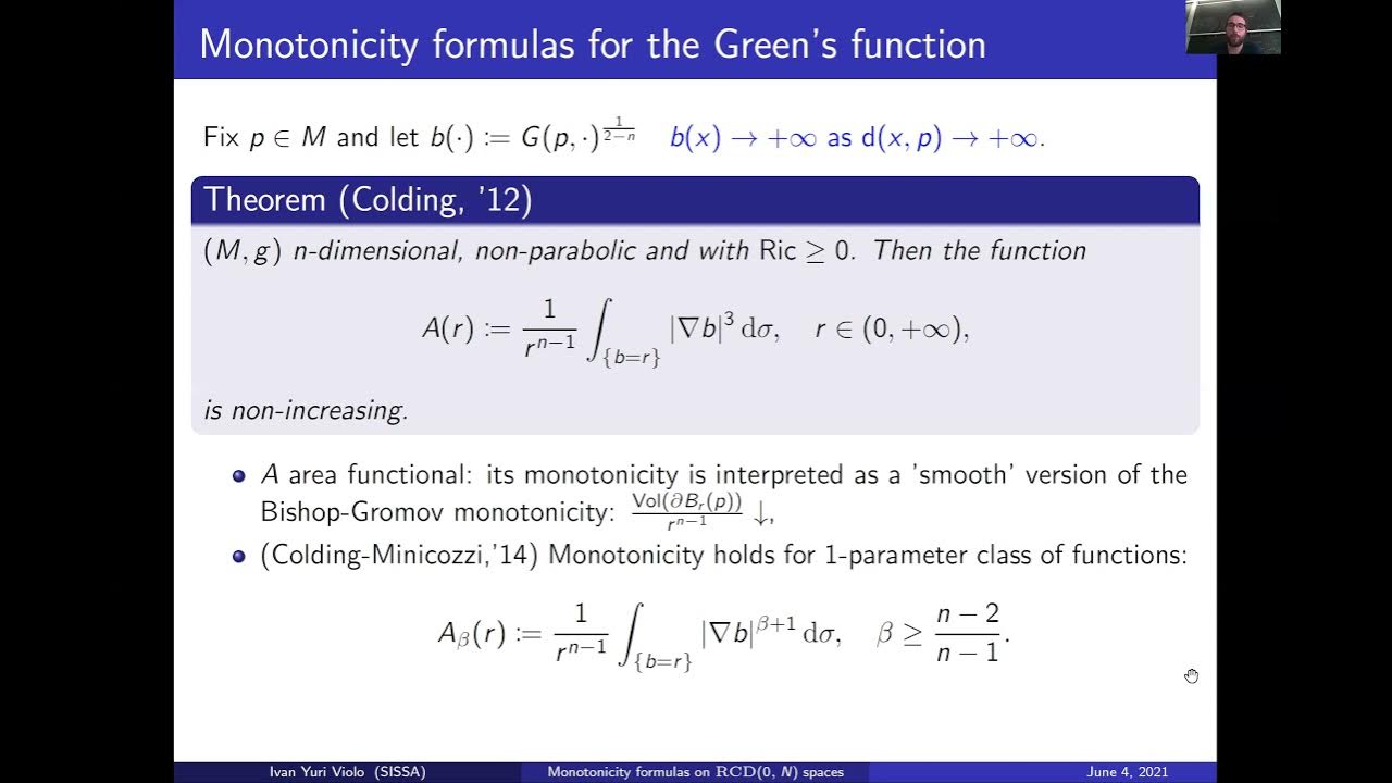 SiamSissa's tweet card. AJS - Ivan Violo - Monotonicity formula for harmonic functions in...