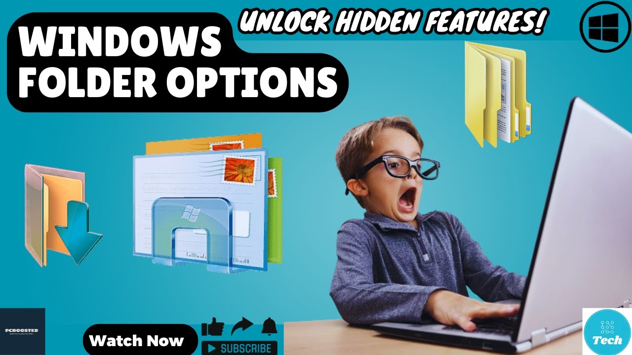 PCBoosted's tweet card. Master Windows Folder Options – Hidden Features Revealed!