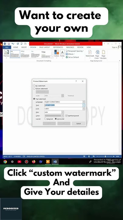 PCBoosted's tweet card. MS Word Secret: Add a Watermark #pcboosted #microsoftwordguide...