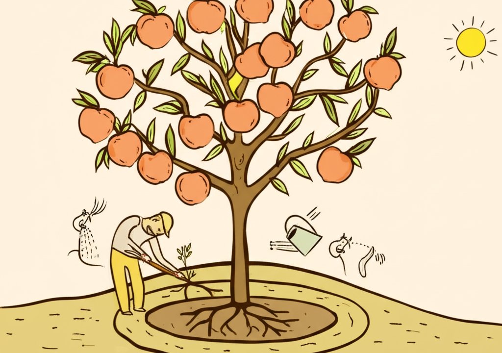 KunKun951997's tweet card. Simple Steps to Grow a Peach Tree