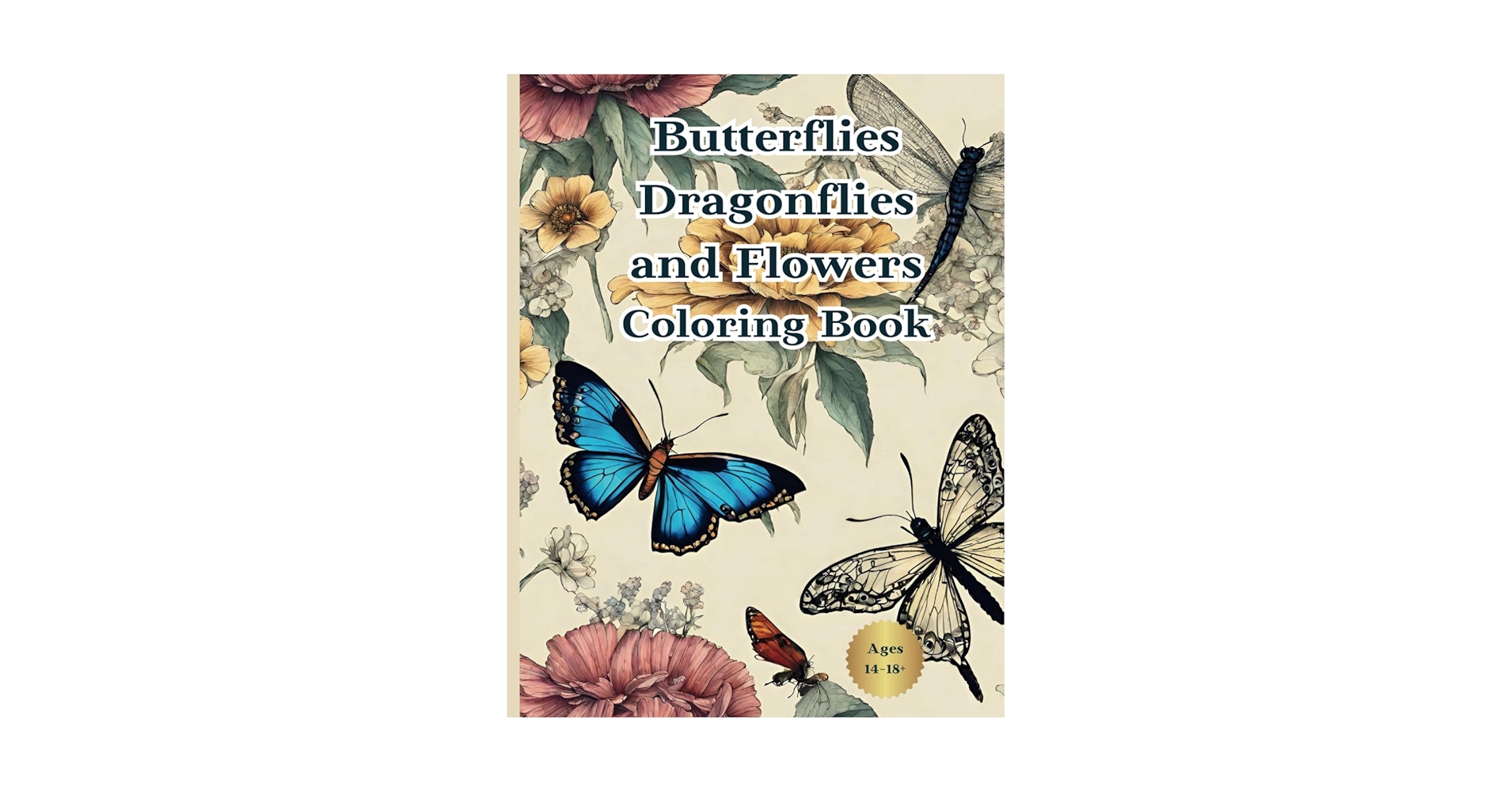 tantry_shesh's tweet card. Butterflies Dragonflies and Flowers Coloring Book: Coloring Book for Grown-Ups (Garden and Flowers...
