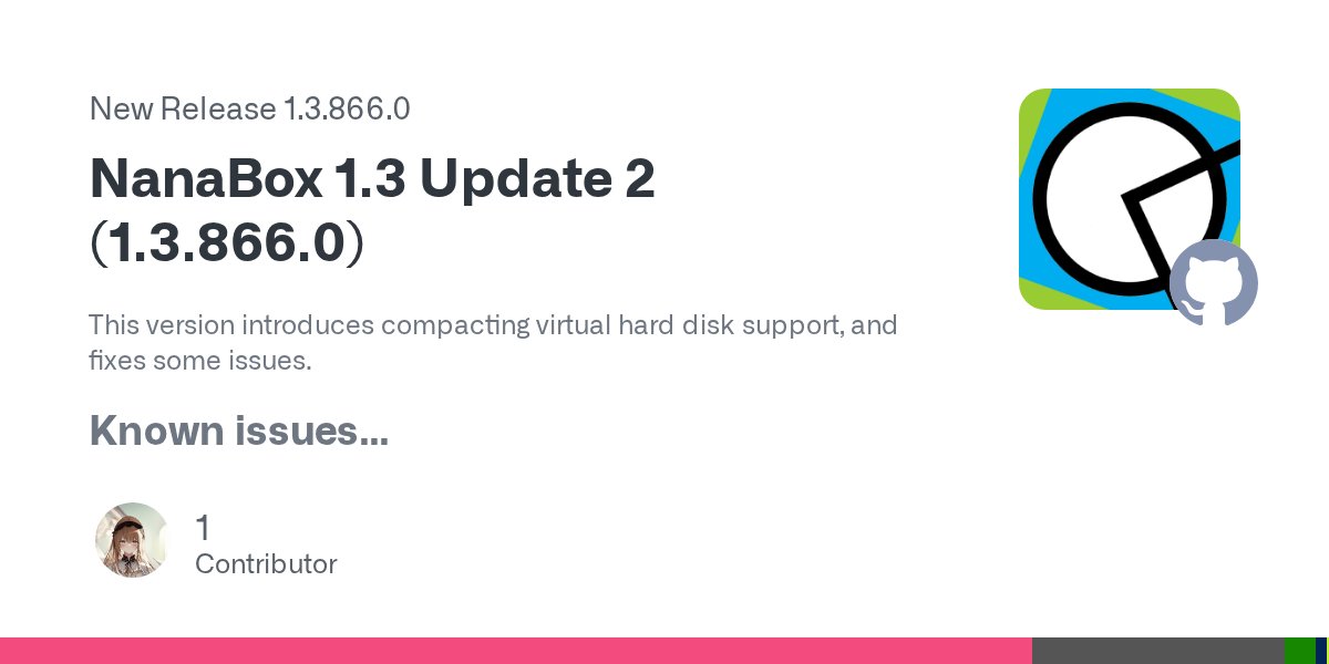 M2TeamOfficial's tweet card. This version introduces compacting virtual hard disk support, and fixes some issues. Known issues Due to Host Compute System API and Host Compute Network API limitations, there are some limitation...