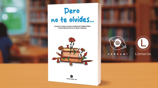 LitterisWeb's tweet card. Letras anónimas abrazadas en un libro, para que los niños de un colegio público valenciano recuperen su biblioteca tras la DANA