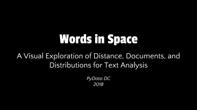 RebeccaBilbro's tweet card. A Visual Exploration of Distance, Documents, and Distributions