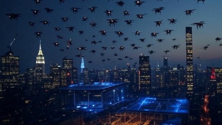 RobbTheRobotGuy's tweet card. Chinese Swarm Drones in American Skies We’re seeing something deeply alarming unfold across the United States. Swarms of Chinese-made drones are being flown above key urban centers like San Diego,...
