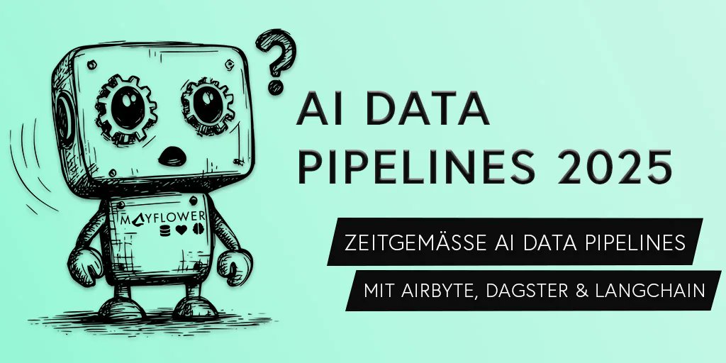 _developercamp's tweet card. Wie sieht eine moderne AI Data Pipeline im Jahr 2025 aus, die LLMs nicht nur den Zugriff auf Daten gewährt, sondern diese auch noch weiterverarbeitet?