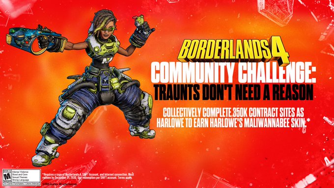Retrogems_gamer's tweet card. Gearbox gate ! Débloquez le nouveau skin de Harlowe gratuitement avec ce code SHIFT Borderlands 4 valable jusqu'en 2030