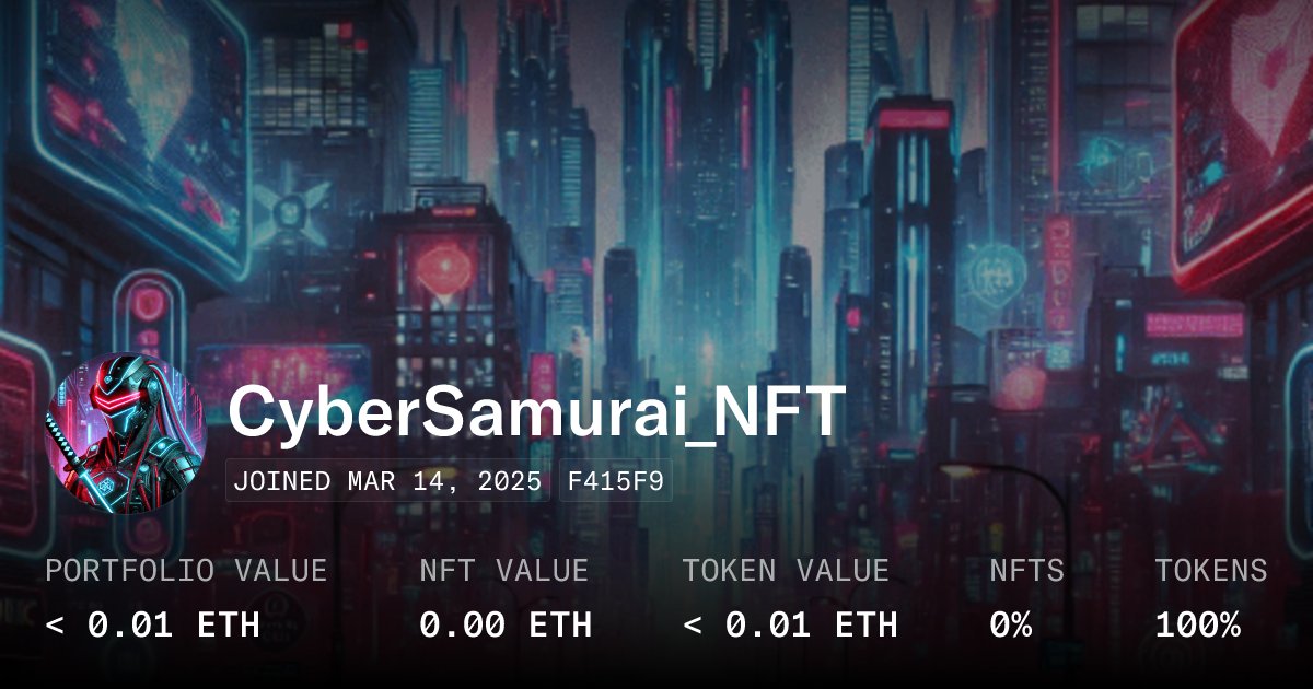 CyberSamuraiNFT's tweet card. Check out CyberSamurai_NFT's NFTs and tokens on OpenSea, the largest marketplace for crypto collectibles.