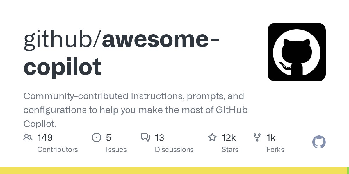 github_trends's tweet card. Community-contributed instructions, prompts, and configurations to help you make the most of GitHub Copilot. - github/awesome-copilot