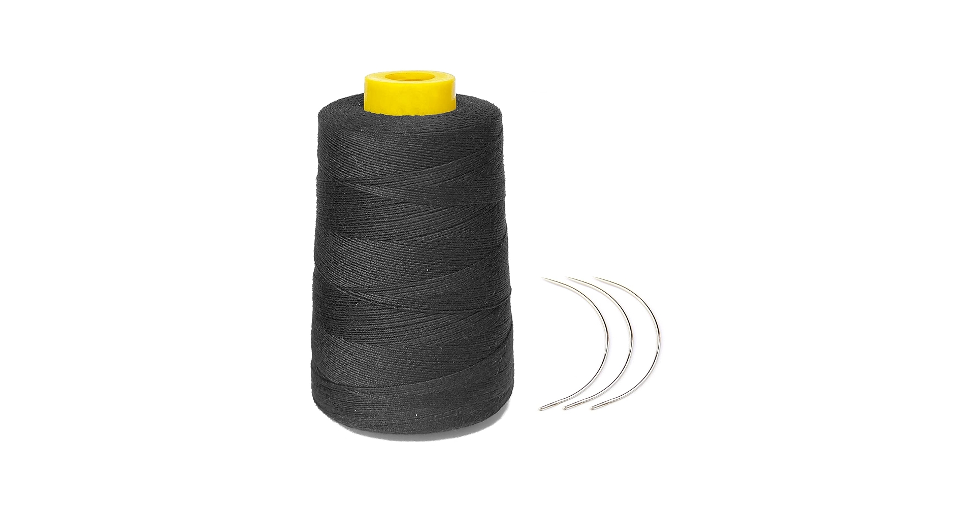 DealsinIND's tweet card. 1. 1pc of Thick Polyster Thread for Professtional Human Hair Sewing, and 3pcs(9cm) of weaving curl needle; 2. Colors: Black; 3. Length: 1000 Yards; 4.Gross weight:140g; 4.Durable, suitable to apply,...