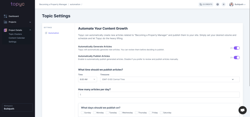 apprater's tweet card. Topyc is an AI content tool that helps to quickly grow your websites without..