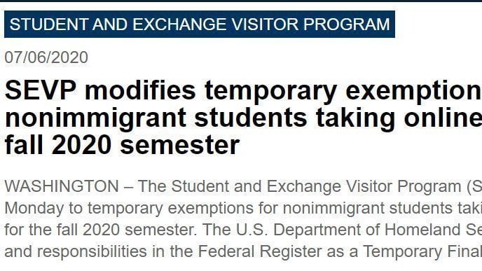 3rdNormalForm's tweet card. Allow F-1 and M-1 students to remain in the US with online-only classes