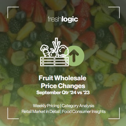 freshlogic's tweet card. The September quarter of 2024 has seen an increase in the wholesale price of total fruit at $4.33 per kilogram, up from $3.97 per kilogram in the same period
