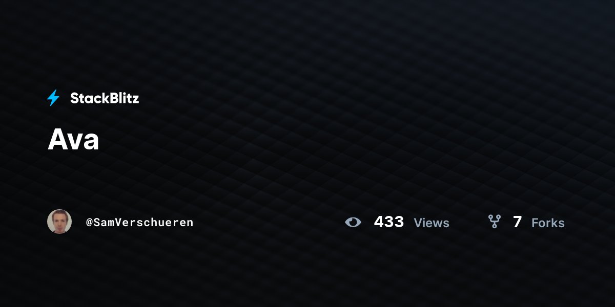 SamVerschueren's tweet card. A Node.js project based on ava