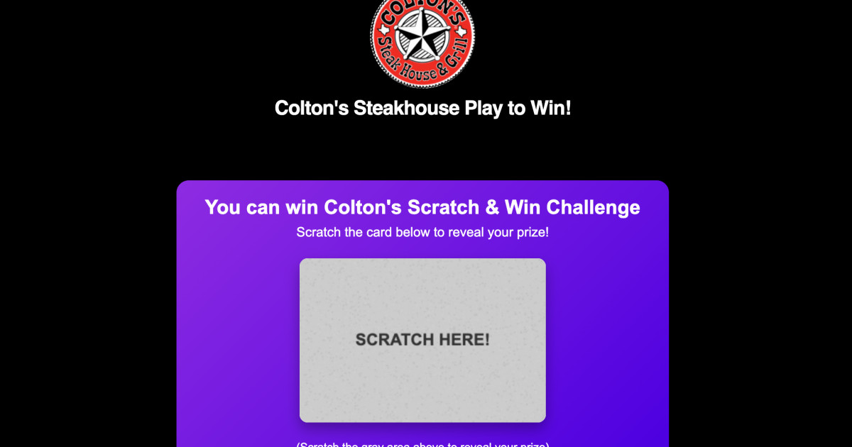 howlerckc's tweet card. I won $10 off While Playing Colton's Steakhouse Jefferson City MO Play to Win Scratch Off Game!