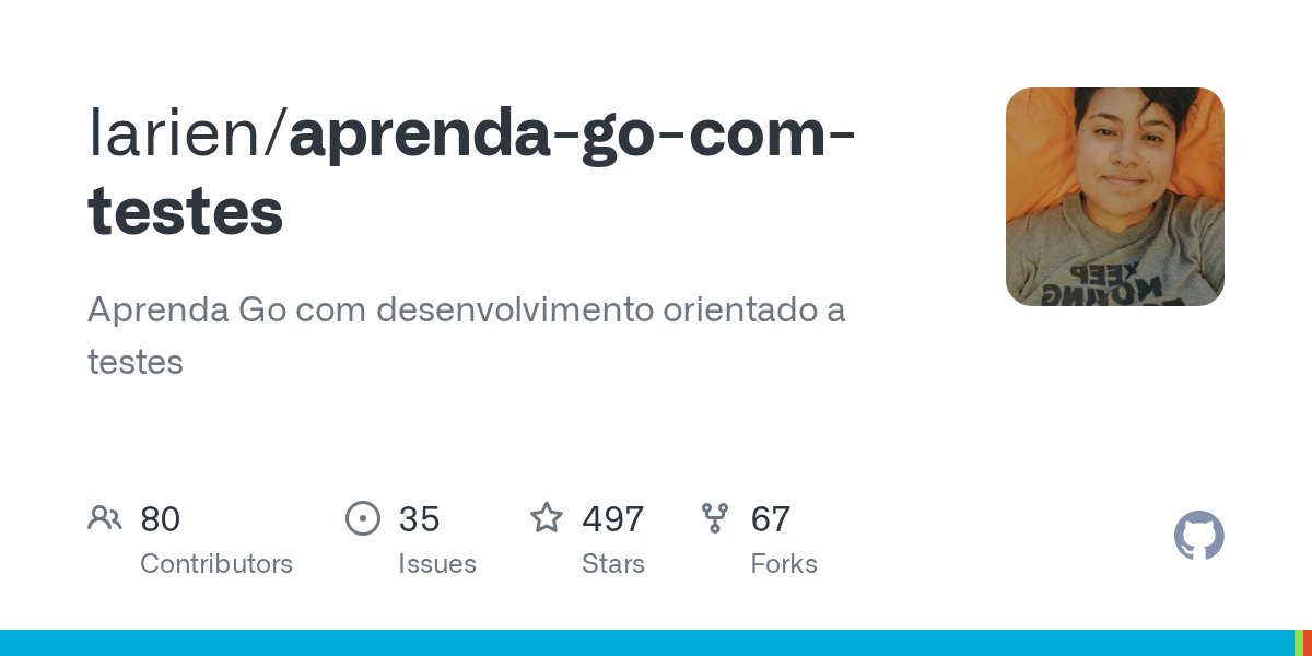 frontendbr's tweet card. Aprenda Go com desenvolvimento orientado a testes. Contribute to larien/aprenda-go-com-testes development by creating an account on GitHub.