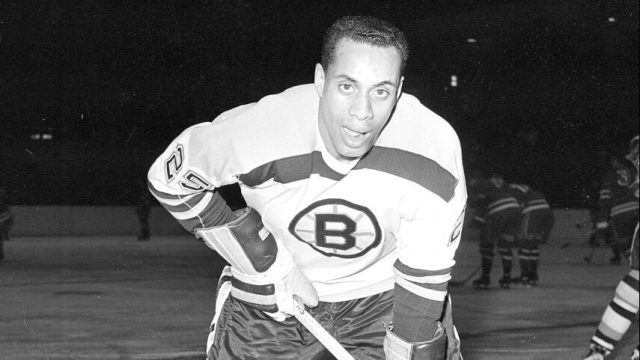 fox5sandiego's tweet card. The number worn by a former San Diego hockey player who became the first black NHL player will be retired by the Bruins next month.