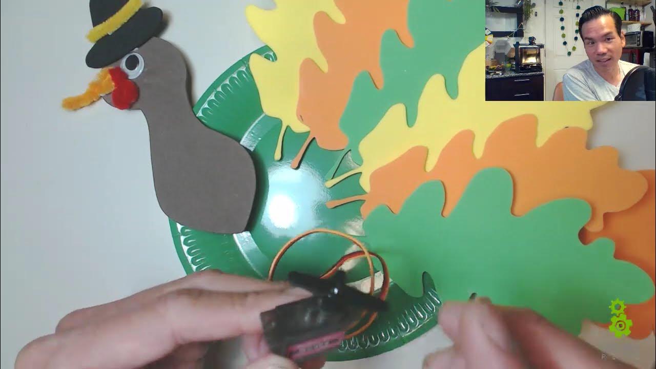 barnabasrobots's tweet card. Making a STEM robot turkey craft using simple robot kit or servo...