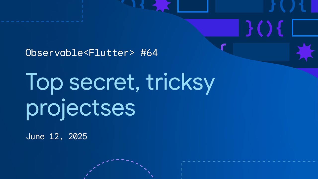 FlutterDev's tweet card. Tricksy Projectses | Observable Flutter #64