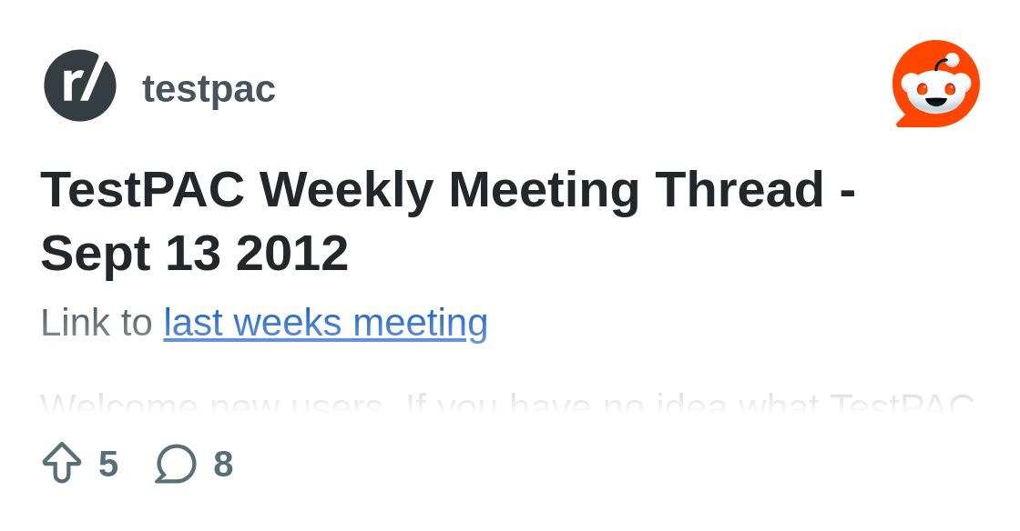 TestPAC's tweet card. Explore this post and more from the testpac community