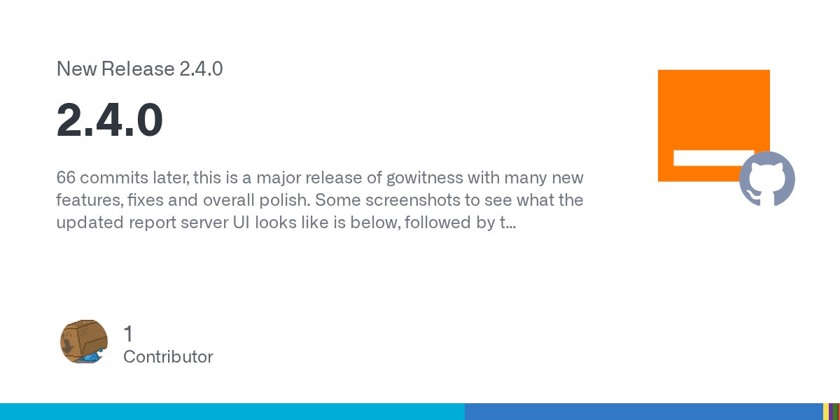 leonjza's tweet card. 66 commits later, this is a major release of gowitness with many new features, fixes and overall polish. Some screenshots to see what the updated report server UI looks like is below, followed by t...