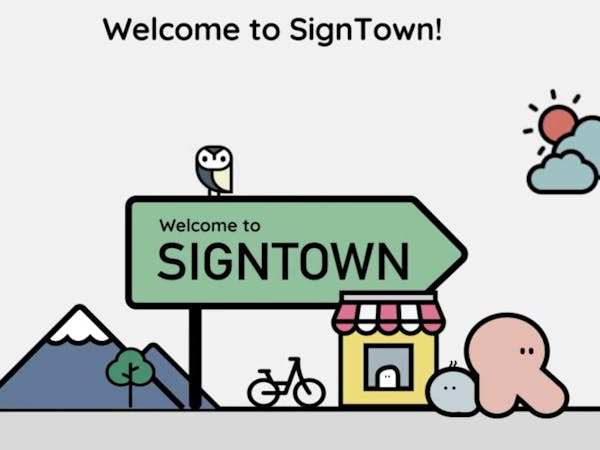 Hacksterio's tweet card. This interactive web game uses in-browser machine learning to teach sign language.