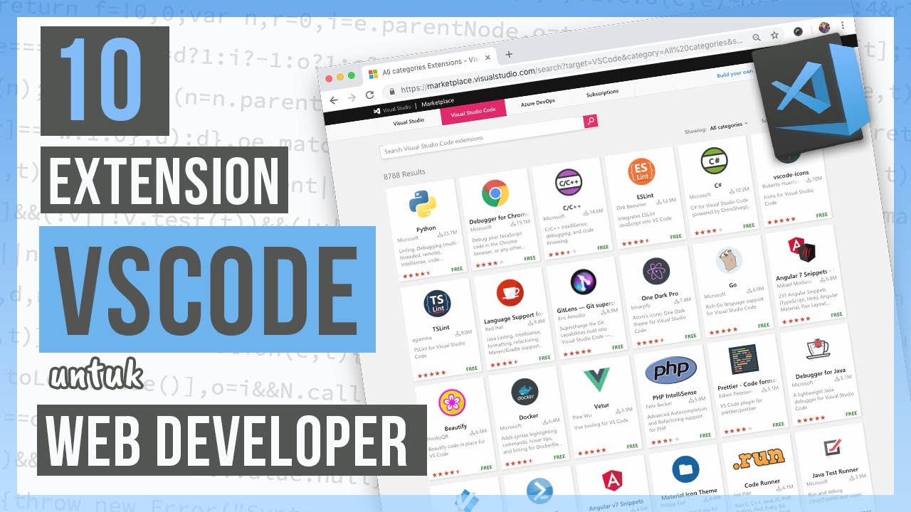 asishackerd's tweet card. 10 Extension VISUAL STUDIO CODE (VSCODE) untuk WEB DEVELOPER Pemula