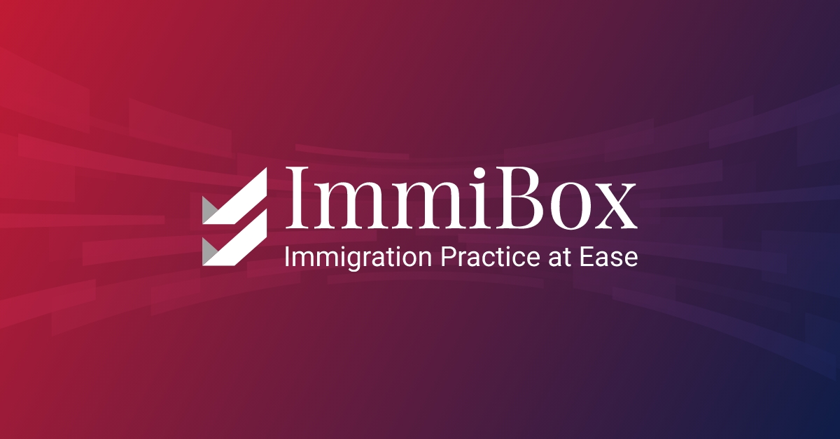 ImmiBox_USA's tweet card. ImmiBox: Transform your immigration workflow with our all-encompassing, efficient practice management system and productivity tools.