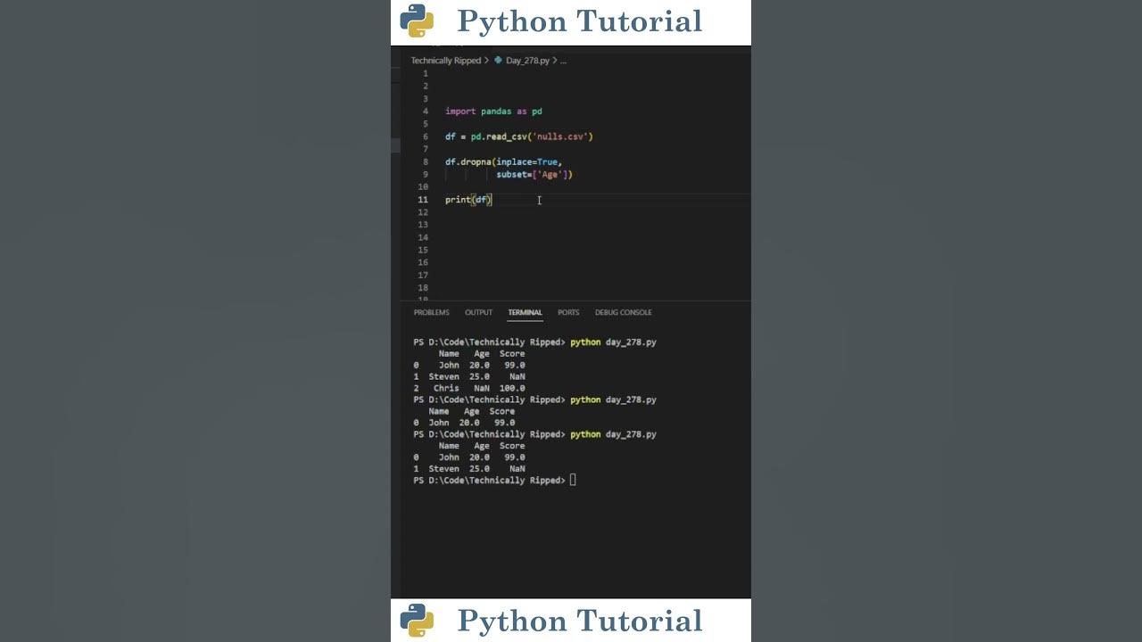 RippedTech's tweet card. Remove Blank Values In Pandas | Python Tutorial