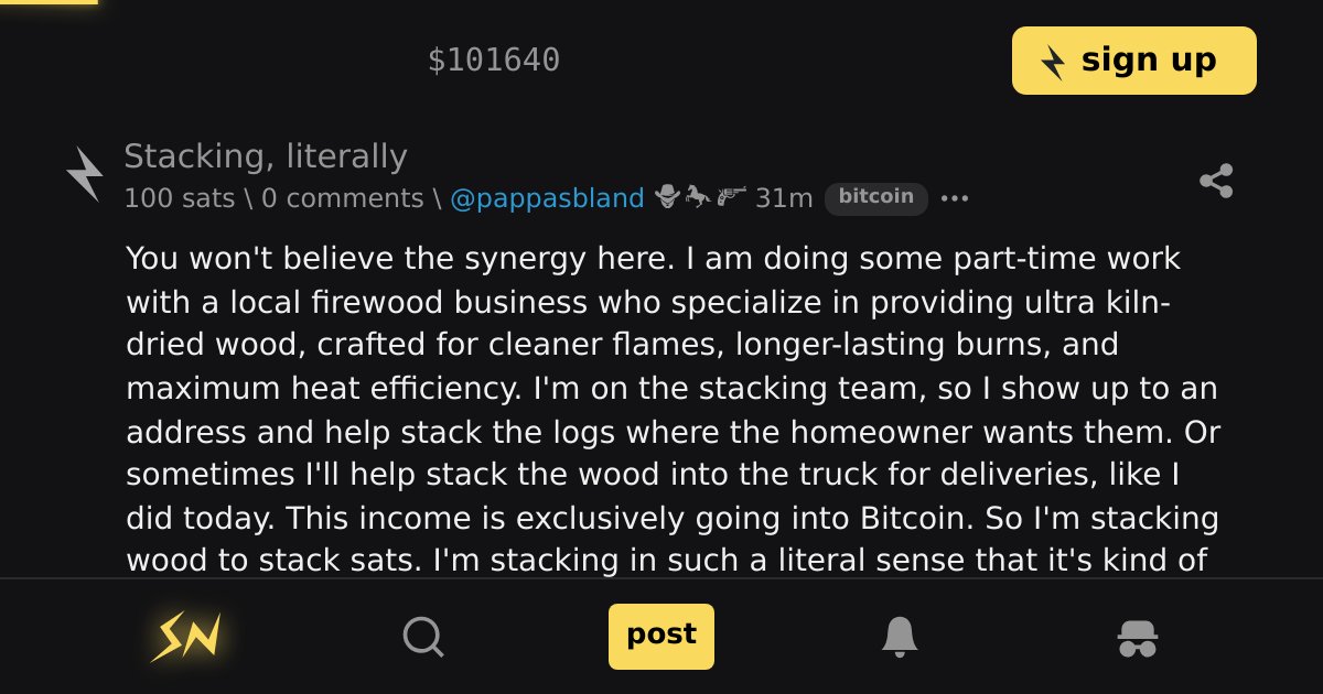 stacker_news's tweet card. You won't believe the synergy here. I am doing some part-time work with a local firewood business who specialize in providing ultra kiln-dried wood, crafted for cleaner flames, longer-lasting burns,...