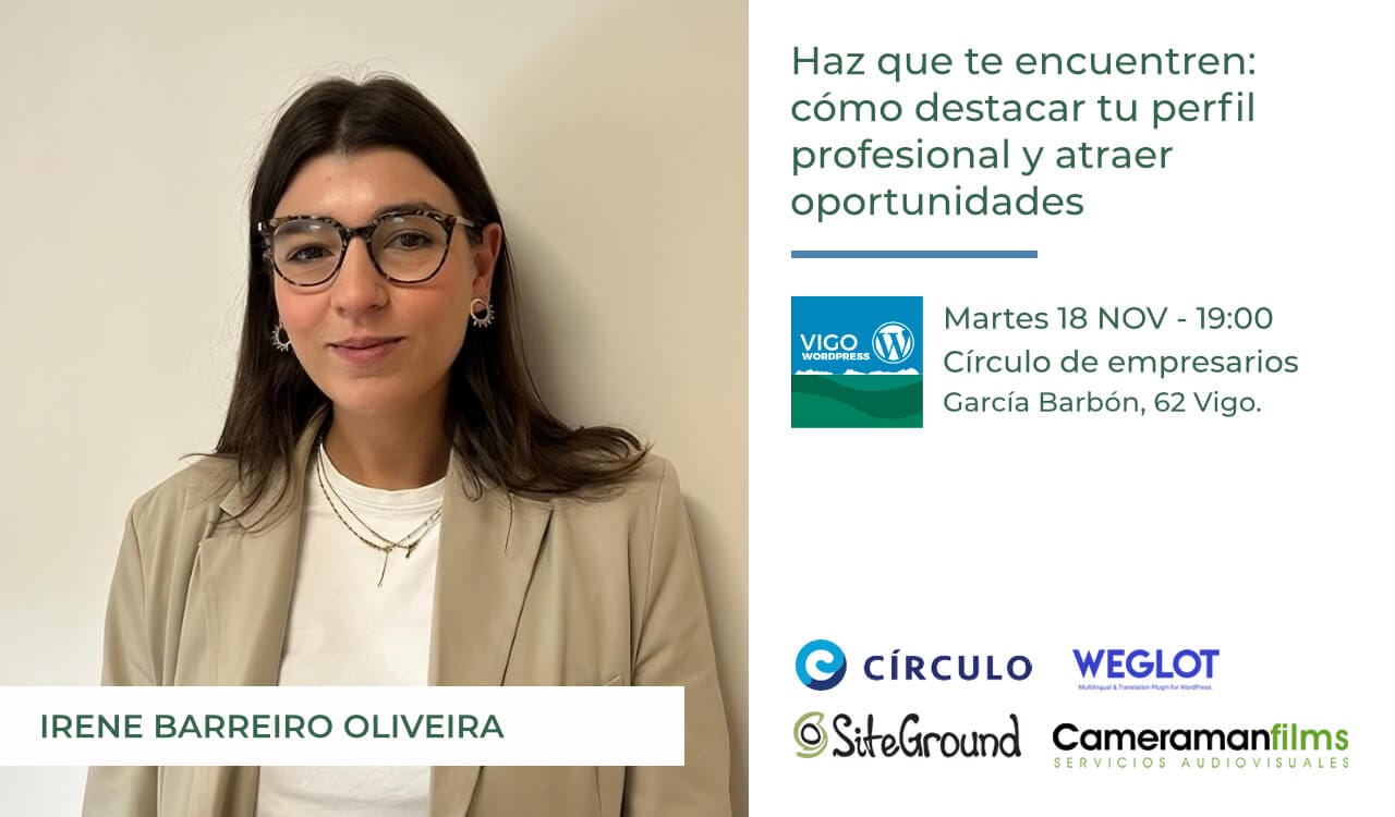 wp_vigo's tweet card. En esta Meetup descubrirás qué buscan las empresas y cómo posicionarte para que las oportunidades te encuentren. ¿Quieres saber qué pasa detrás de un proceso de selección y cómo puedes… Sigue...