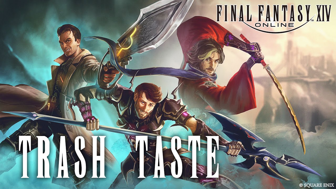 TrashTastePod's tweet card. We VISITED The Studio That MADE FINAL FANTASY XIV | Trash Taste Mini...